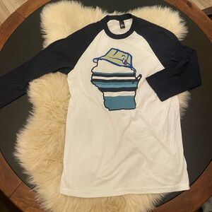 Wisconsin Dockhounds Navy and White Tee